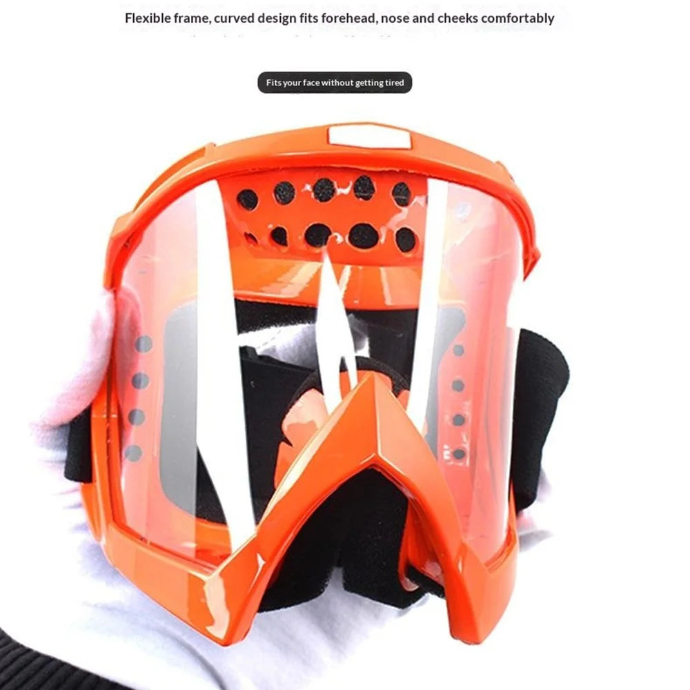 Outdoor Goggles PC Lens UV Protection Windproof Anti-Impact Glasses for Cycling Skiing Climbing Fishing - Black Frame / Transparent Lens - 5