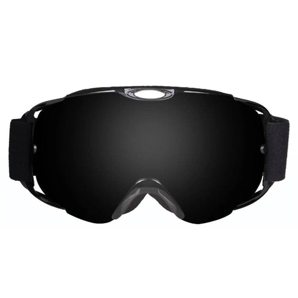 201 Double Layer Anti-fog Anti-UV Ski Goggles Winter Windproof Ski Eye Glasses - Black - 1
