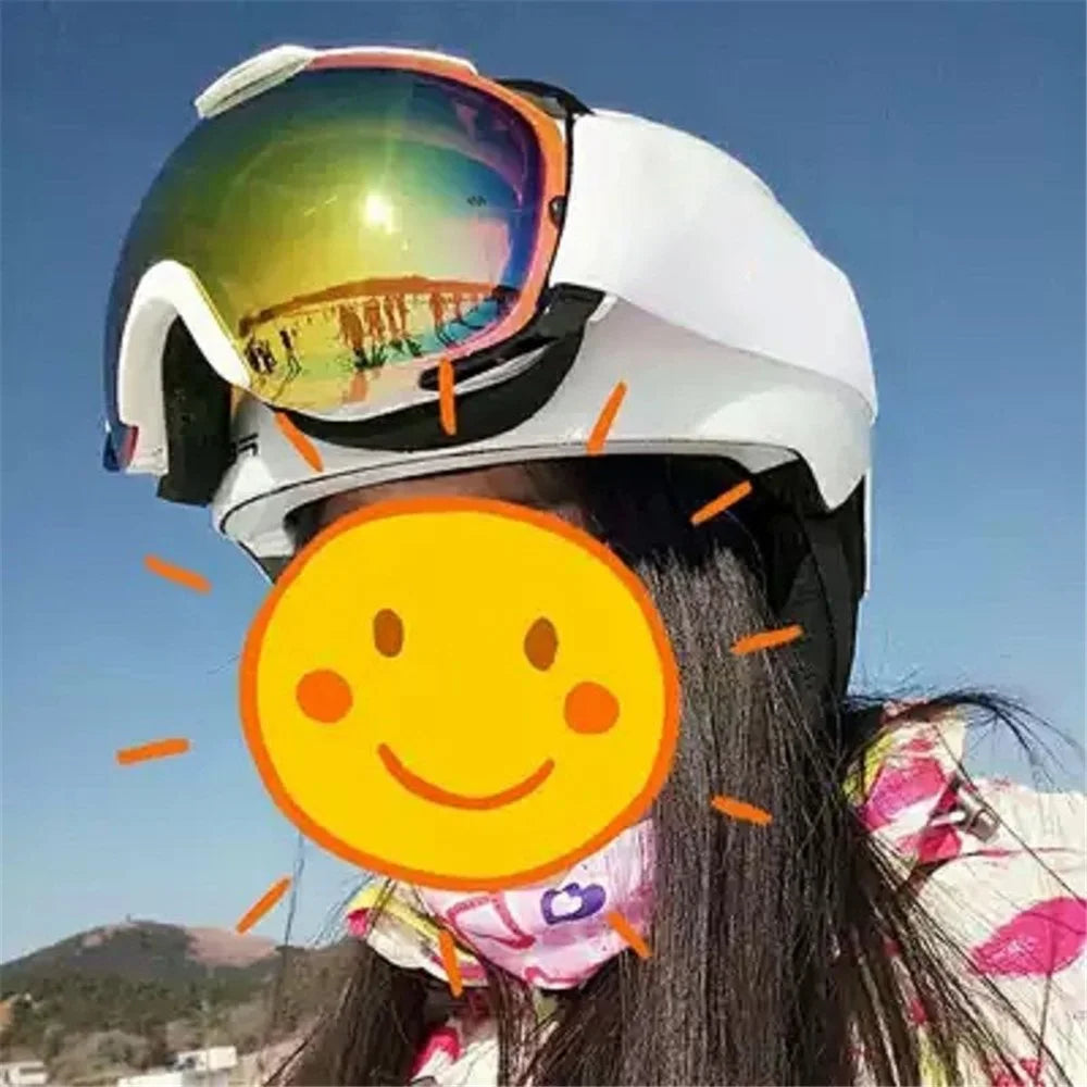 201 Double Layer Anti-fog Anti-UV Ski Goggles Winter Windproof Ski Eye Glasses - Black - 6