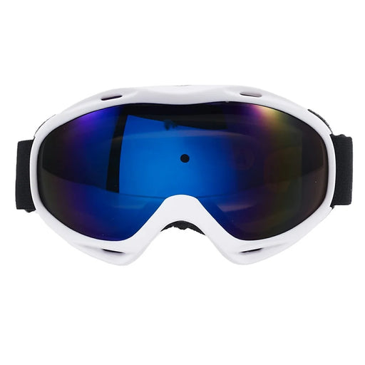 BLOCK MAN 227 Winter Double Layer Anti-fog Anti-UV Ski Goggles Large Vision Anti-impact Ski Protection Glasses - White Frame / Blue Lens - 2