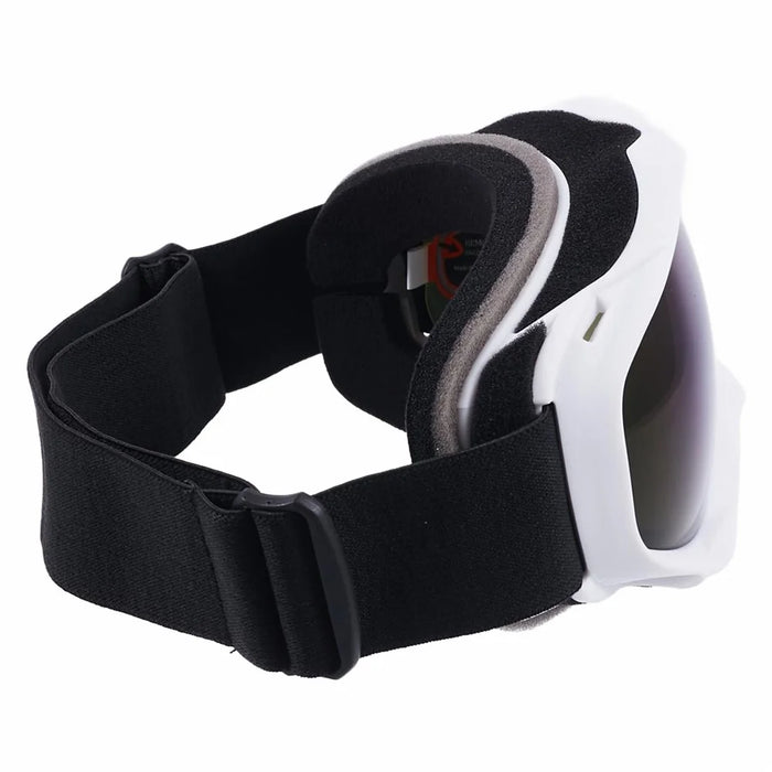 BLOCK MAN 227 Winter Double Layer Anti-fog Anti-UV Ski Goggles Large Vision Anti-impact Ski Protection Glasses - White Frame / Blue Lens - 5