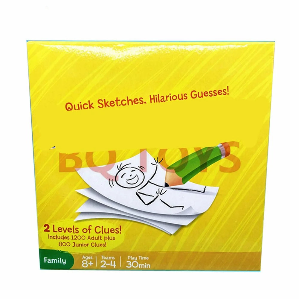 2 Levels of Clues Quick Sketch Drawing Game with Pencils Kit Set for Kids Adults - 2