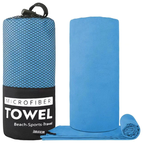 WY1003 40x60cm Double-Sided Quick-Drying Towel Microfiber Sports Fitness Yoga Beach Towel - Sky Blue - 1