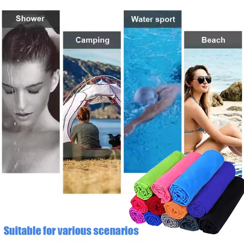 WY1003 40x60cm Double-Sided Quick-Drying Towel Microfiber Sports Fitness Yoga Beach Towel - Sky Blue - 5