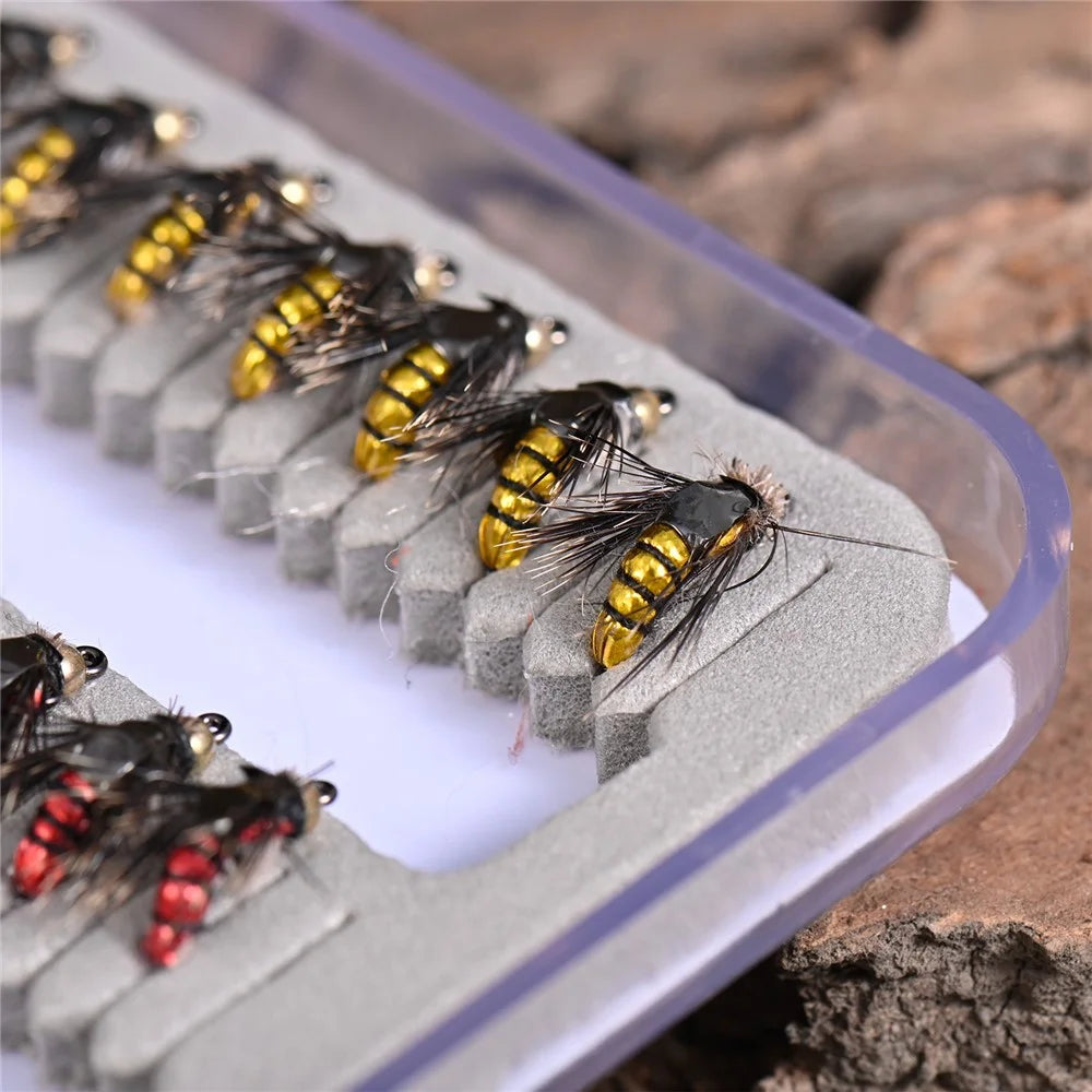 LEO 28254 50Pcs Fly Fishing Lures Kit Artificial Bait for Bass Trout Salmon Fishing Accessories - Insect - 7