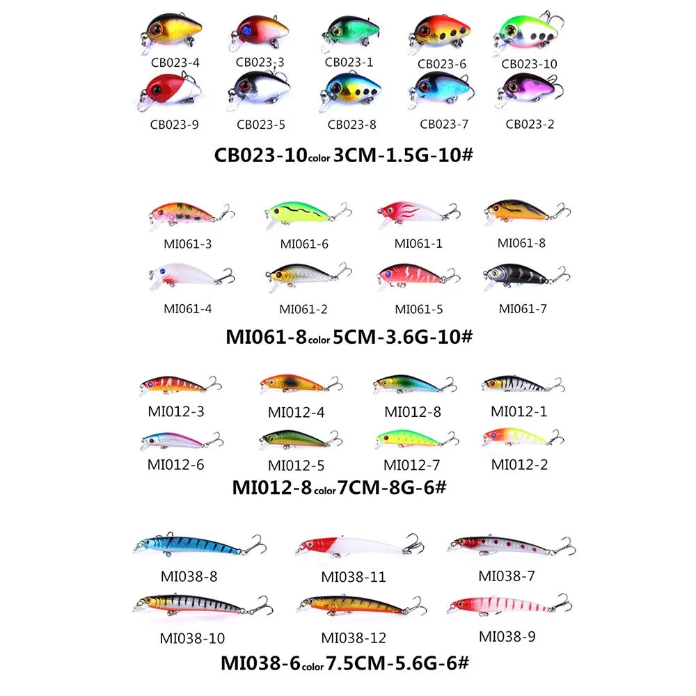 HENGJIA 56Pcs Fishing Lure Long Distance Casting Artificial Fish Bait Kit - 2