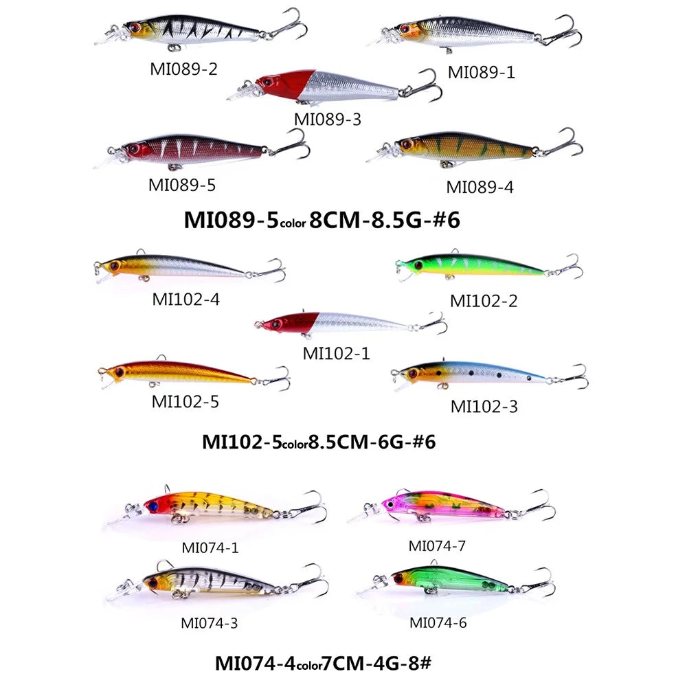 HENGJIA 56Pcs Fishing Lure Long Distance Casting Artificial Fish Bait Kit - 3