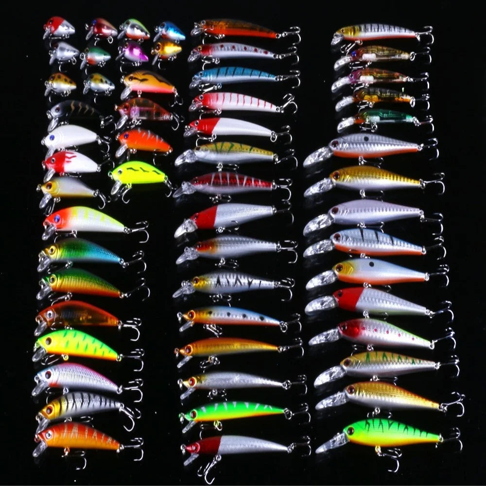HENGJIA 56Pcs Fishing Lure Long Distance Casting Artificial Fish Bait Kit - 5