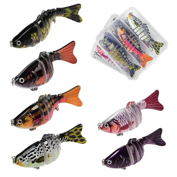 3Pcs 10cm 15g Fishing Lures Set Multi-Jointed Crankbait Hard Bait Artificial Lure with Storage Box - B - 3