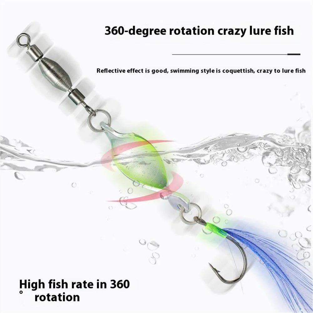 A298 10Pcs Spinning Spoon Lure Set 360 Degree Rotation Metal Fishing Bait with Storage Box - 4
