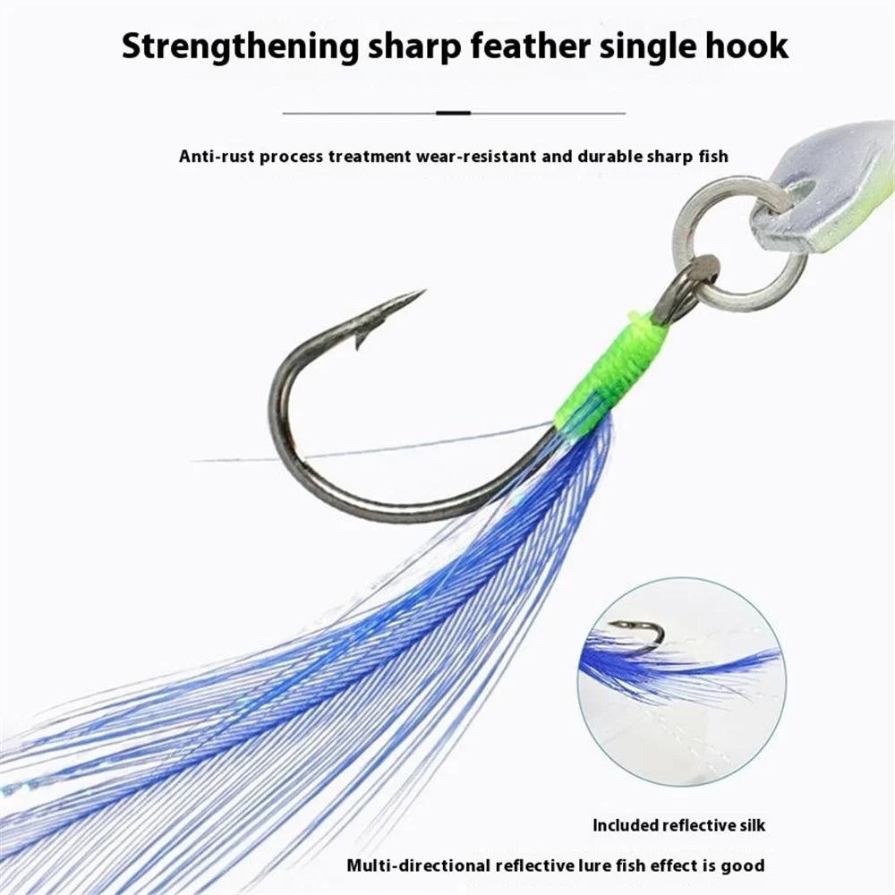 A298 5Pcs Spinning Spoon Lure Set 360 Degree Rotation Metal Fishing Bait with Storage Box - Blue - 2