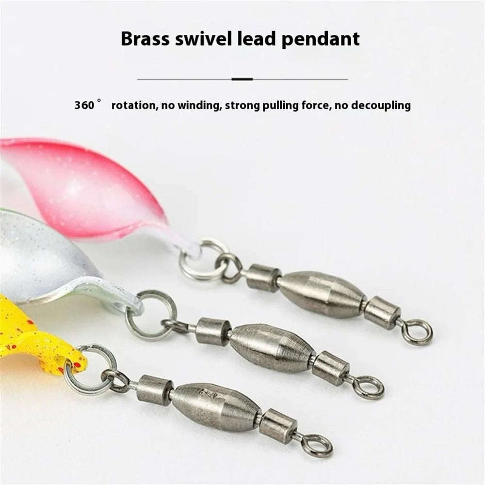 A298 5Pcs Spinning Spoon Lure Set 360 Degree Rotation Metal Fishing Bait with Storage Box - Blue - 5