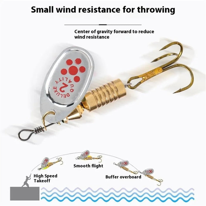 10Pcs Metal Fishing Lures Rotating Spoon Baits with Storage Box for Freshwater Saltwater - 4
