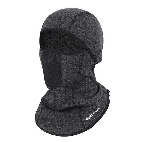 WEST BIKING Winter Thermal Fleece Breathable Face Mask Cycling Headgear Windproof Outdoor Sports Mask Scarf - Dark Grey - 1