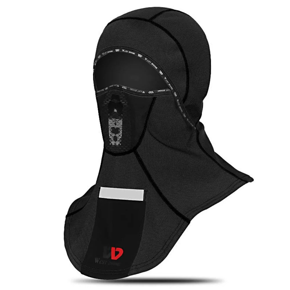WEST BIKING Winter Windproof Motorcycle Balaclava Facial Mask Reflective Face Neck Warmer for Outdoor Cycling Skiing - Black - 2