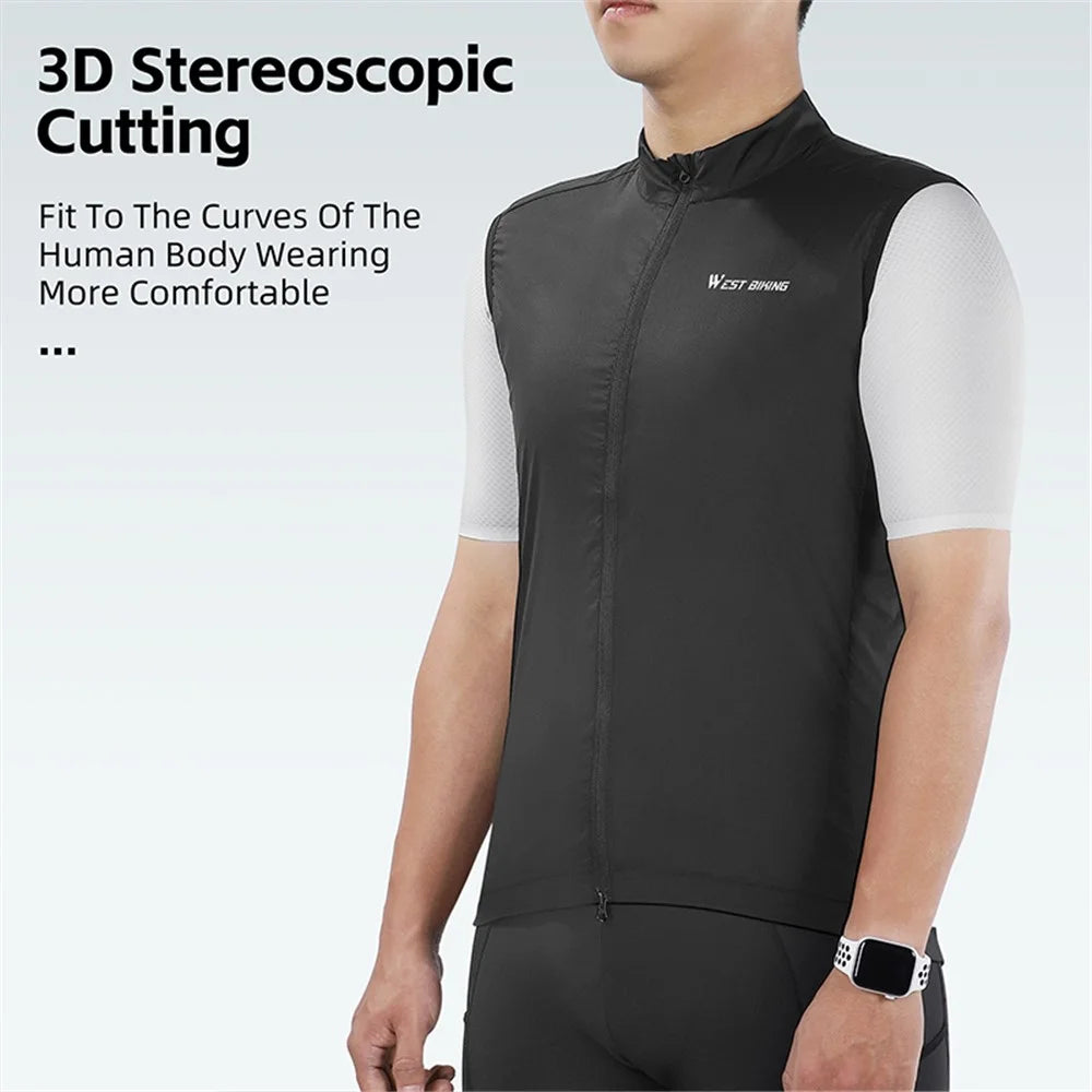 WEST BIKING YP0206171 Unisex Cycling Zipper Vest Windproof Breathable Sleeveless Top - Green S - 7