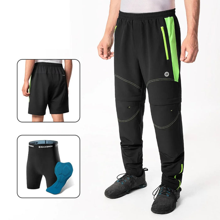 ROCKBROS YPK049 Men's Cycling Pants Convertible Zip Off Shorts Padded Protection Boxer Briefs - M - 3