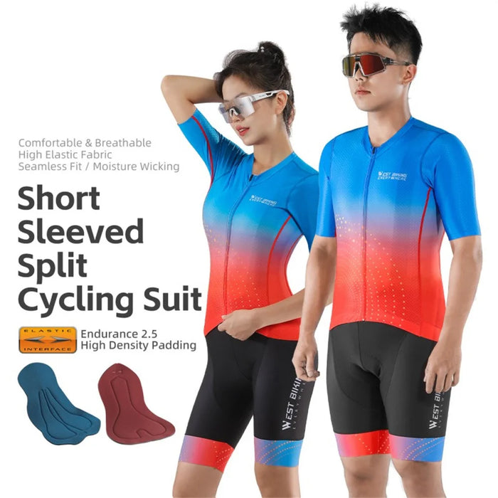 WEST BIKING YP0207128 For Men / Women Summer Breathable Mesh Back Cycling Bib Short Pants - Men S - 2