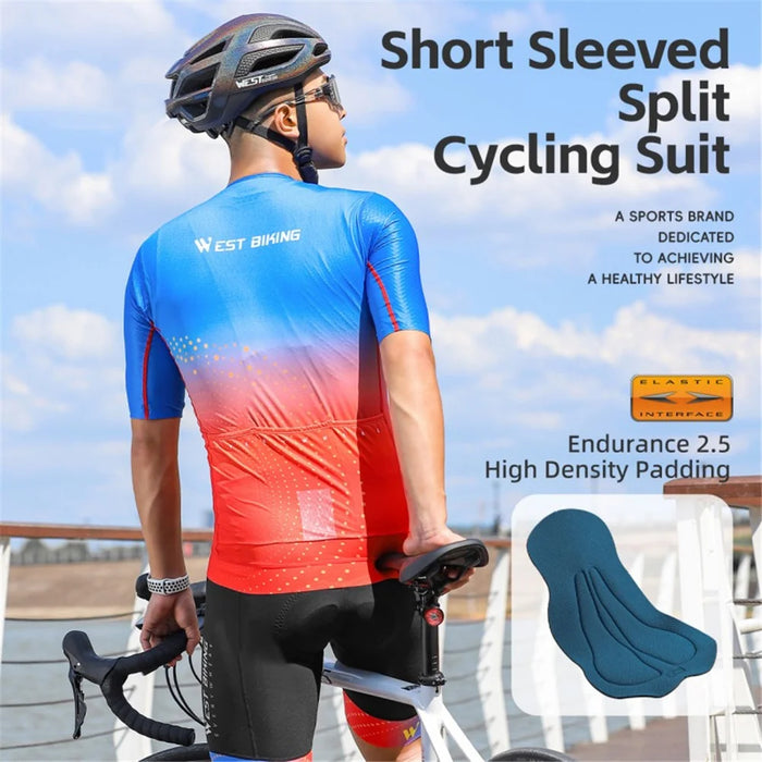 WEST BIKING YP0207128 For Men / Women Summer Breathable Mesh Back Cycling Bib Short Pants - Men S - 3