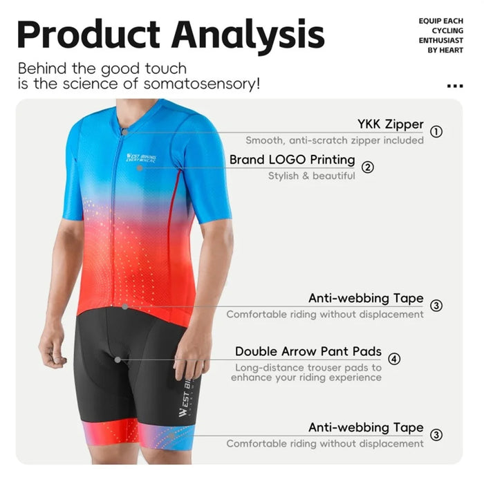 WEST BIKING YP0207128 For Men / Women Summer Breathable Mesh Back Cycling Bib Short Pants - Men S - 4