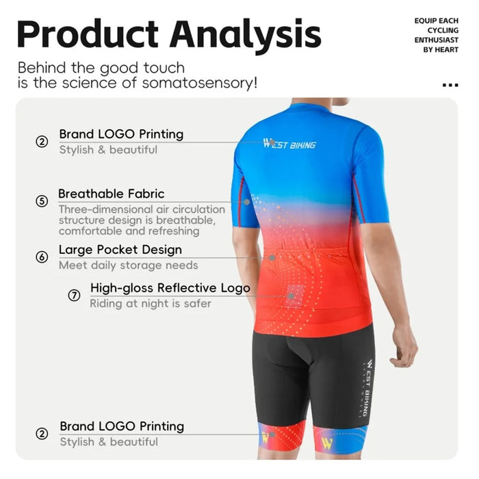 WEST BIKING YP0207128 For Men / Women Summer Breathable Mesh Back Cycling Bib Short Pants - Men S - 5