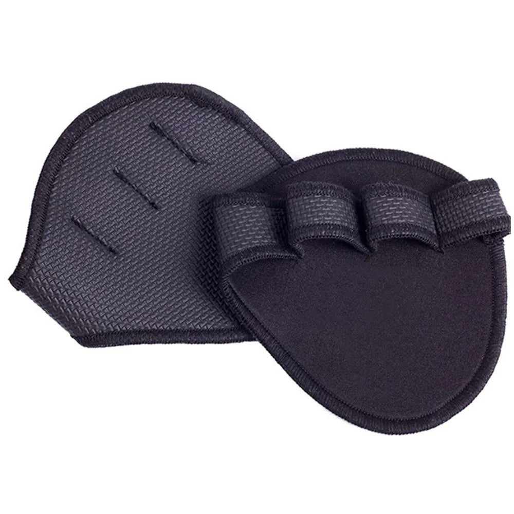 1 Pair Four Finger Weightlifting Gloves Anti Slip Gym Workout Fitness Gloves Palm Protector - Black - 1