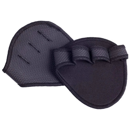 1 Pair Four Finger Weightlifting Gloves Anti Slip Gym Workout Fitness Gloves Palm Protector - Black - 1