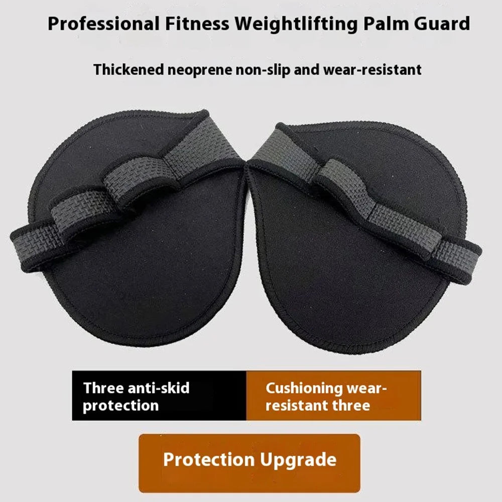 1 Pair Four Finger Weightlifting Gloves Anti Slip Gym Workout Fitness Gloves Palm Protector - Black - 2