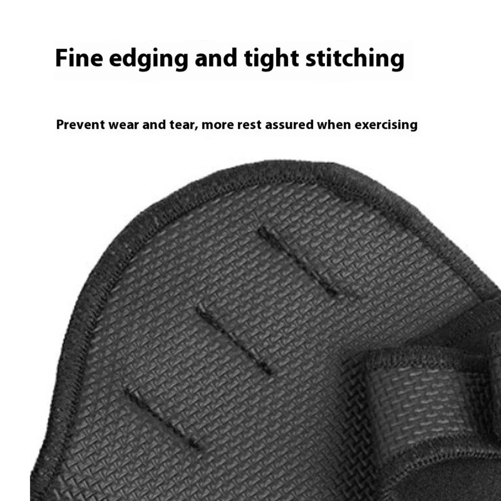 1 Pair Four Finger Weightlifting Gloves Anti Slip Gym Workout Fitness Gloves Palm Protector - Black - 5