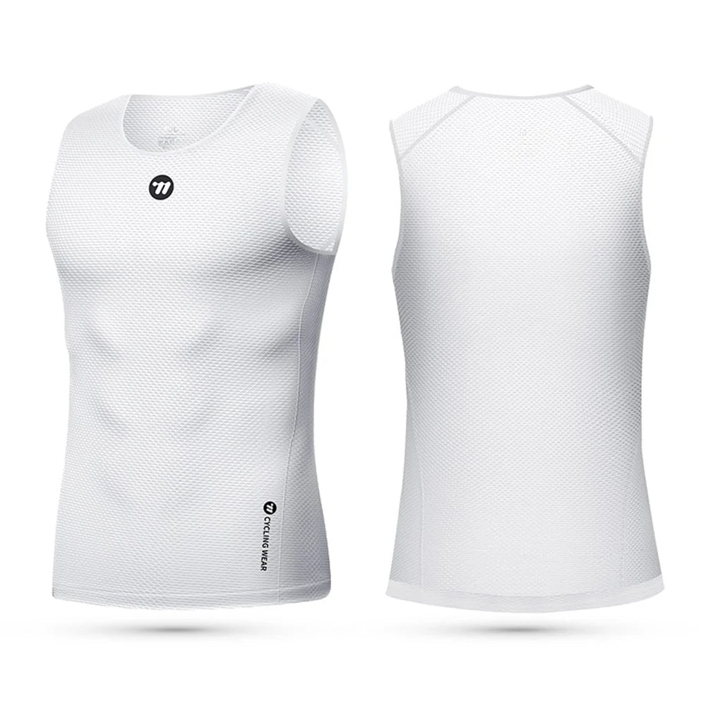 WEST BIKING YP0209024 Bike Cycling Moisture Wicking Vest Unisex Breathable Sleeveless Undershirt - White XL / XXL - 1