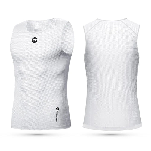 WEST BIKING YP0209024 Bike Cycling Moisture Wicking Vest Unisex Breathable Sleeveless Undershirt - White XL / XXL - 1