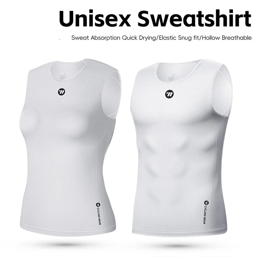 WEST BIKING YP0209024 Bike Cycling Moisture Wicking Vest Unisex Breathable Sleeveless Undershirt - White XL / XXL - 2