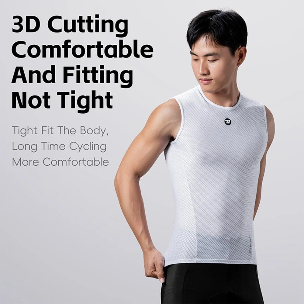 WEST BIKING YP0209024 Bike Cycling Moisture Wicking Vest Unisex Breathable Sleeveless Undershirt - White XL / XXL - 5