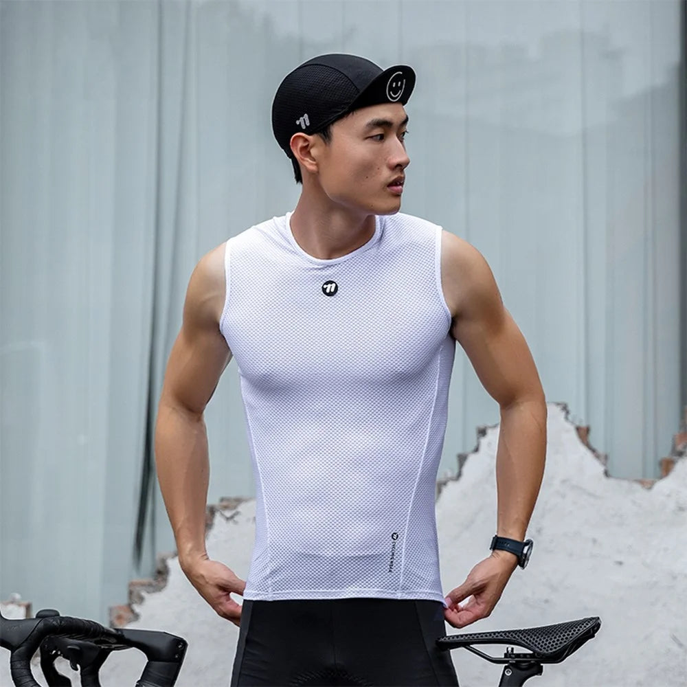 WEST BIKING YP0209024 Bike Cycling Moisture Wicking Vest Unisex Breathable Sleeveless Undershirt - White XL / XXL - 6