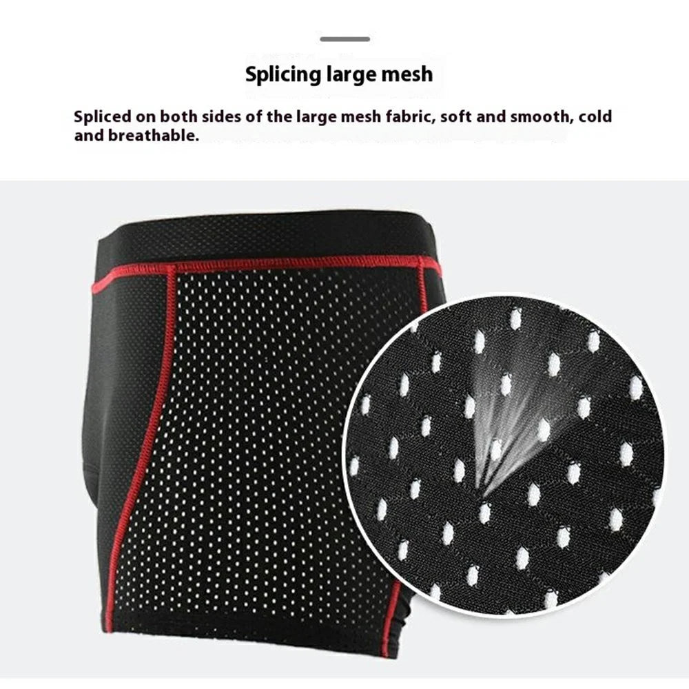 ARSUXEO 001C Outdoor Cycling Shorts Padded Breathable Quick Dry Bike Riding Boxer Briefs - Asian Size M (European Size S) - Red Line - 4