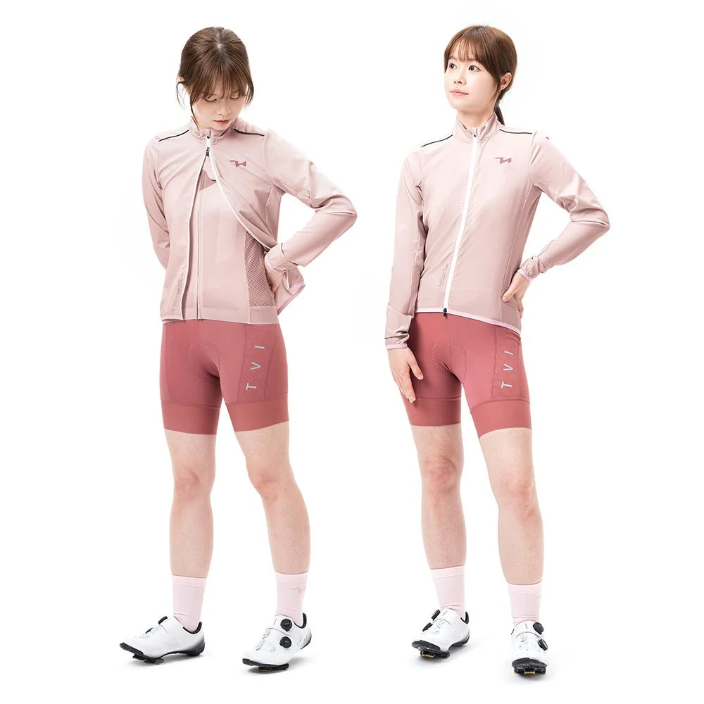 ROCKBROS TVI Series Women Cycling Sports Windbreaker Long Sleeve Breathable Windproof Jacket, Size XS - Pink - 4
