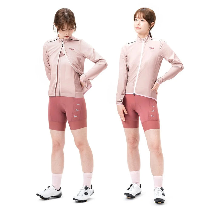 ROCKBROS TVI Series Women Cycling Sports Windbreaker Long Sleeve Breathable Windproof Jacket, Size XS - Pink - 4