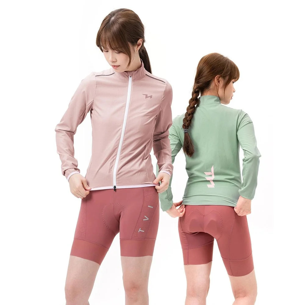 ROCKBROS TVI Series Women Cycling Sports Windbreaker Long Sleeve Breathable Windproof Jacket, Size XS - Pink - 7
