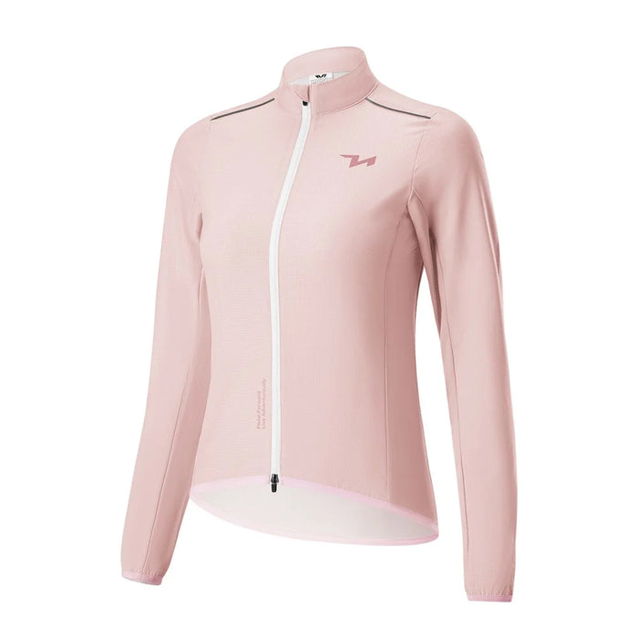ROCKBROS TVI Series Women Cycling Sports Windbreaker Long Sleeve Breathable Windproof Jacket, Size S - Pink - 1