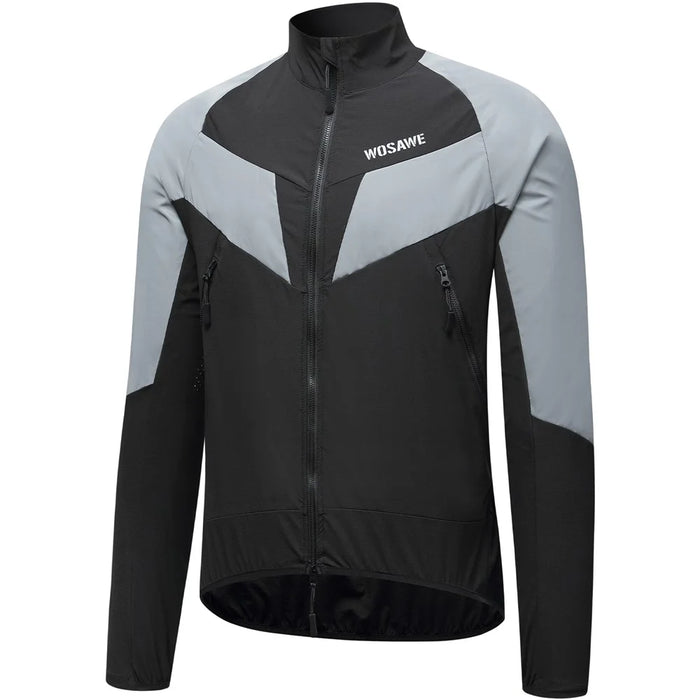 WOSAWE Spring Summer Cycling Jacket Bike Windproof Water Resistant Reflective Climbing Night Running Jacket, Asian XL / EU L - Black - 1