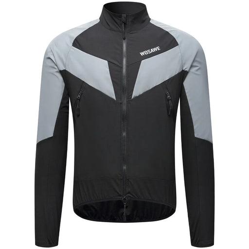 WOSAWE Spring Summer Cycling Jacket Bike Windproof Water Resistant Reflective Climbing Night Running Jacket, Asian XL / EU L - Black - 2