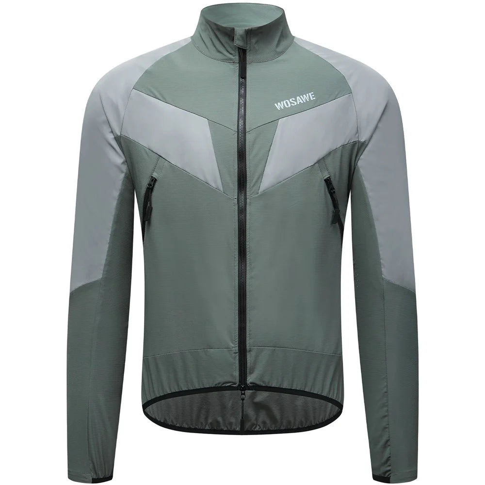 WOSAWE Spring Summer Cycling Jacket Bike Windproof Water Resistant Reflective Climbing Night Running Jacket, Asian M / EU S - Green - 2