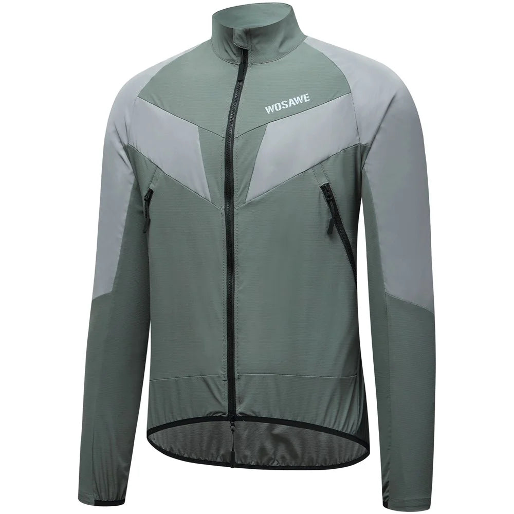 WOSAWE Spring Summer Cycling Jacket Bike Windproof Water Resistant Reflective Climbing Night Running Jacket, Asian 3XL / EU 2XL - Green - 1