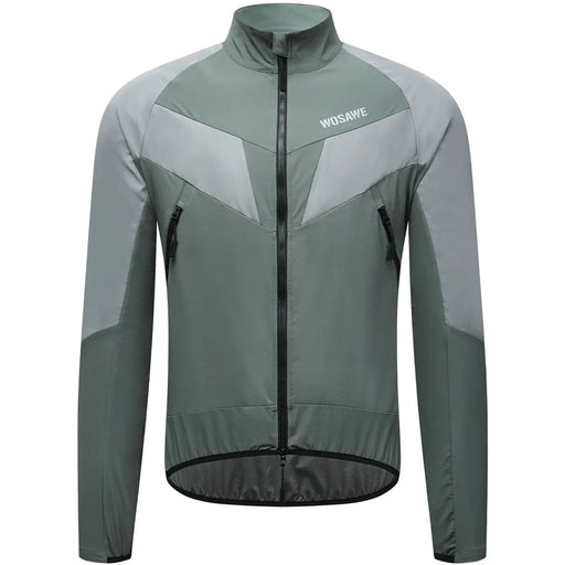 WOSAWE Spring Summer Cycling Jacket Bike Windproof Water Resistant Reflective Climbing Night Running Jacket, Asian 3XL / EU 2XL - Green - 2
