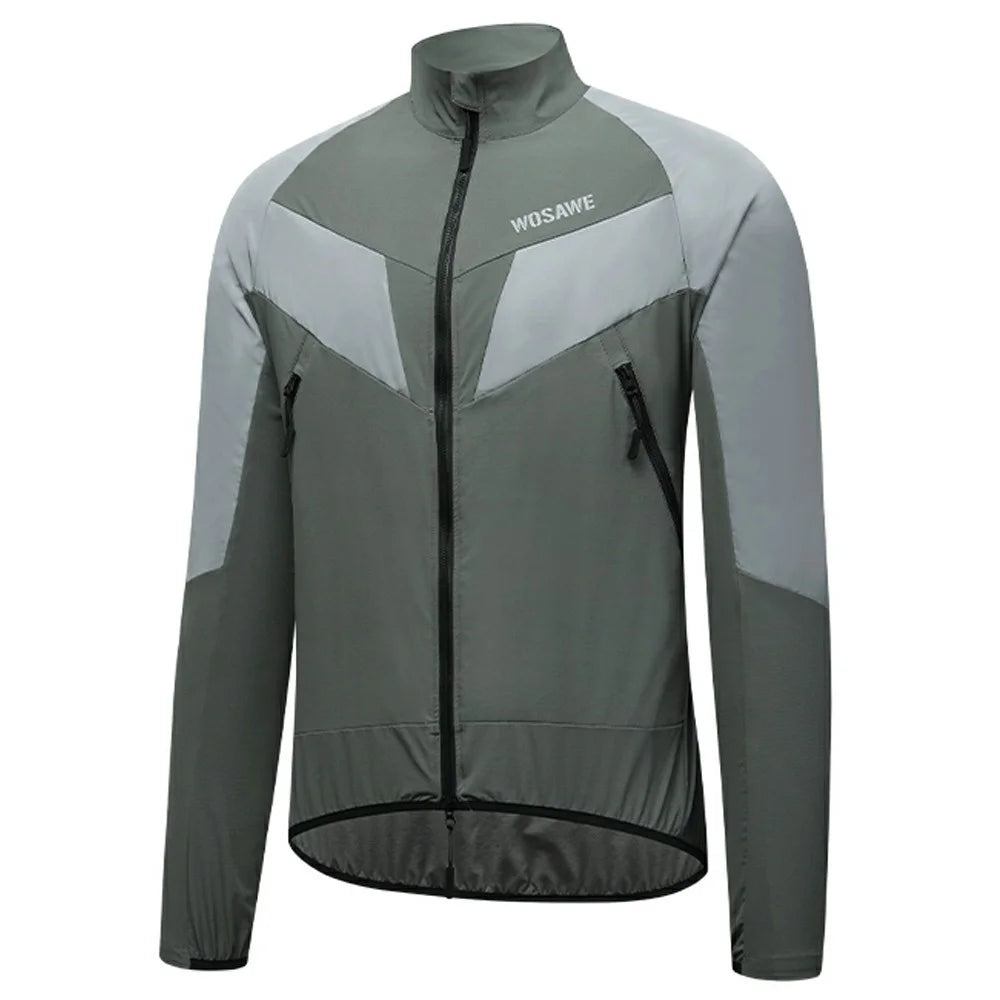 WOSAWE Spring Summer Cycling Jacket Bike Windproof Water Resistant Reflective Climbing Night Running Jacket, Asian 4XL / EU 3XL - Green - 1