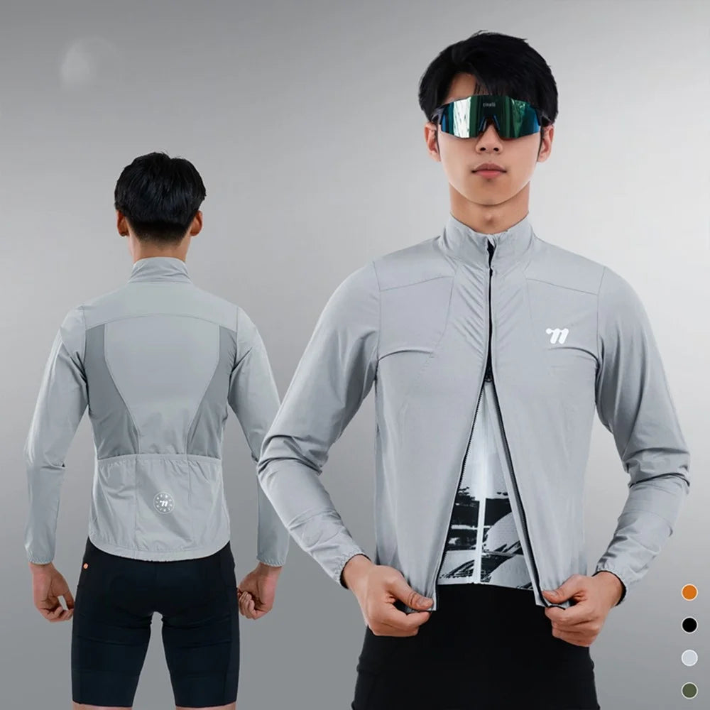 WEST BIKING YP0202341 Mountain Bike Windproof Jacket Summer Spring Lightweight Cycling Jersey Men Top - Grey S - 2