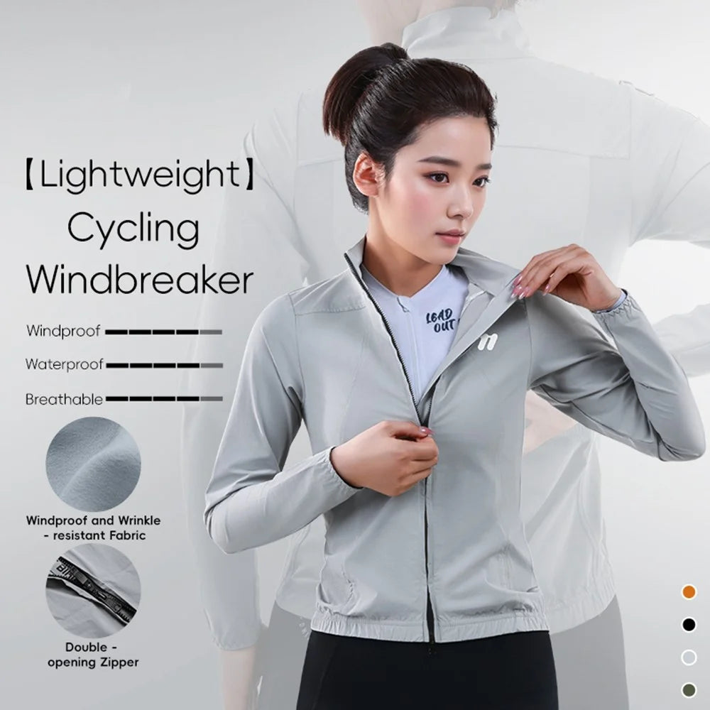 WEST BIKING YP0202341 Mountain Bike Windproof Jacket Summer Spring Lightweight Women Cycling Jersey Top - Grey S - 2
