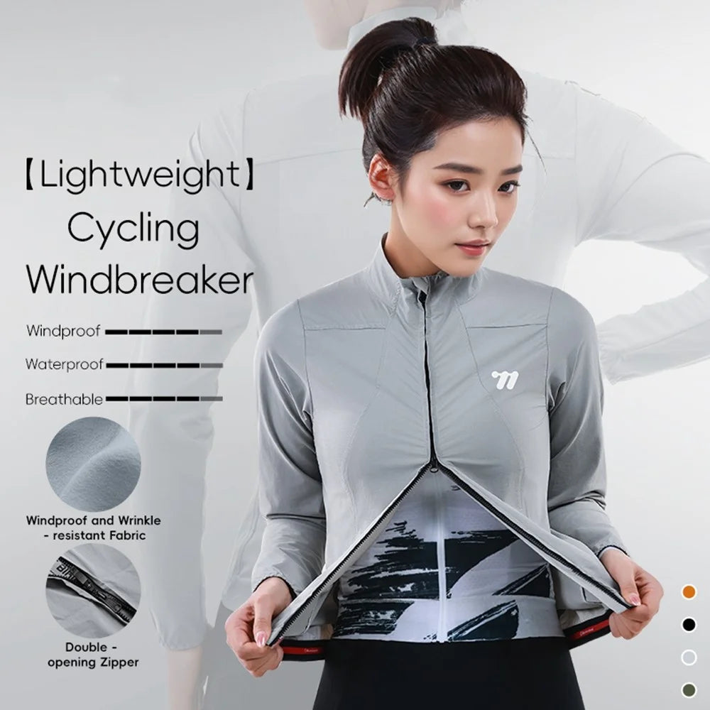 WEST BIKING YP0202341 Mountain Bike Windproof Jacket Summer Spring Lightweight Women Cycling Jersey Top - Grey S - 3