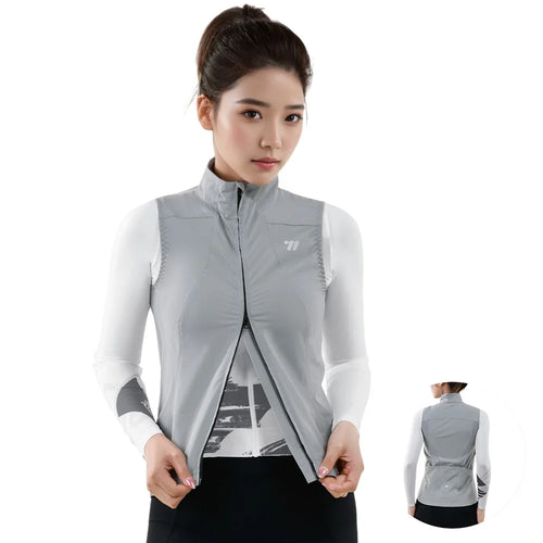 WEST BIKING YP0206179 Women Spring Summer Cycling Vest Windproof Sleeveless Jacket Road Bike Jersey - Grey S - 1