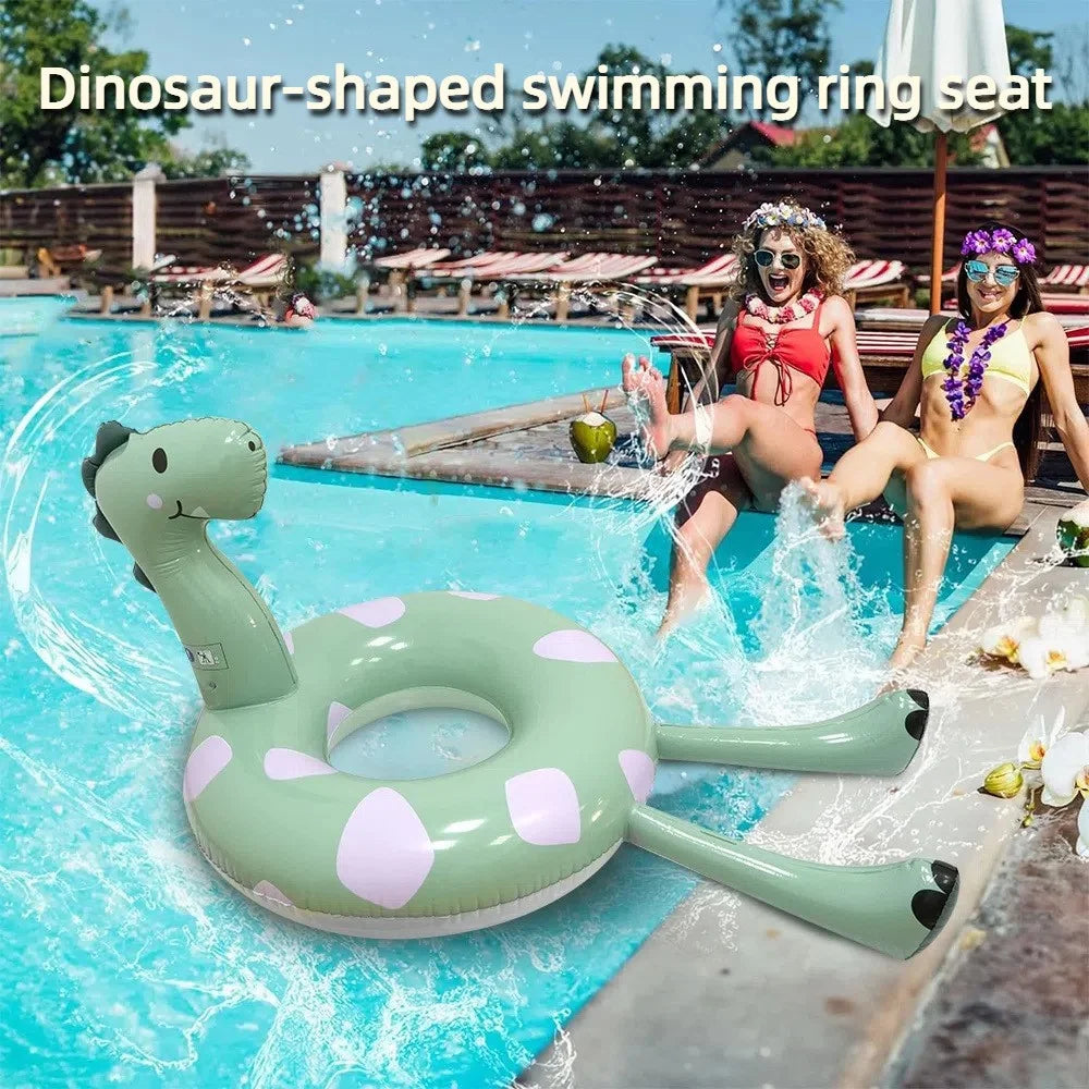 Dinosaur Design Inflatable Pool Float PVC Swimming Ring Rest Seat Adults Large Size Thick Swim Tube - 3